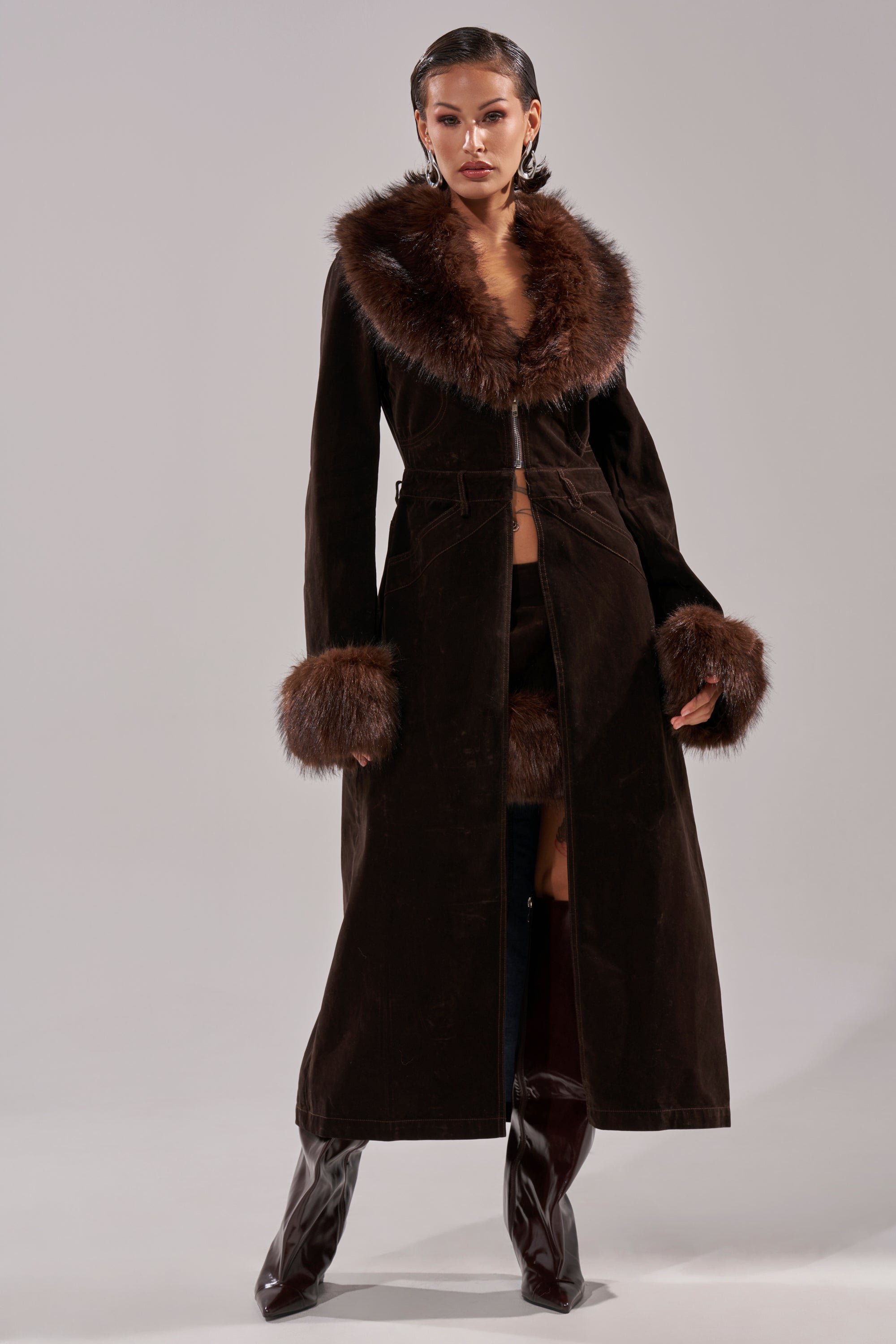 WILD SIDE VELVET DENIM TRENCH – AKIRA