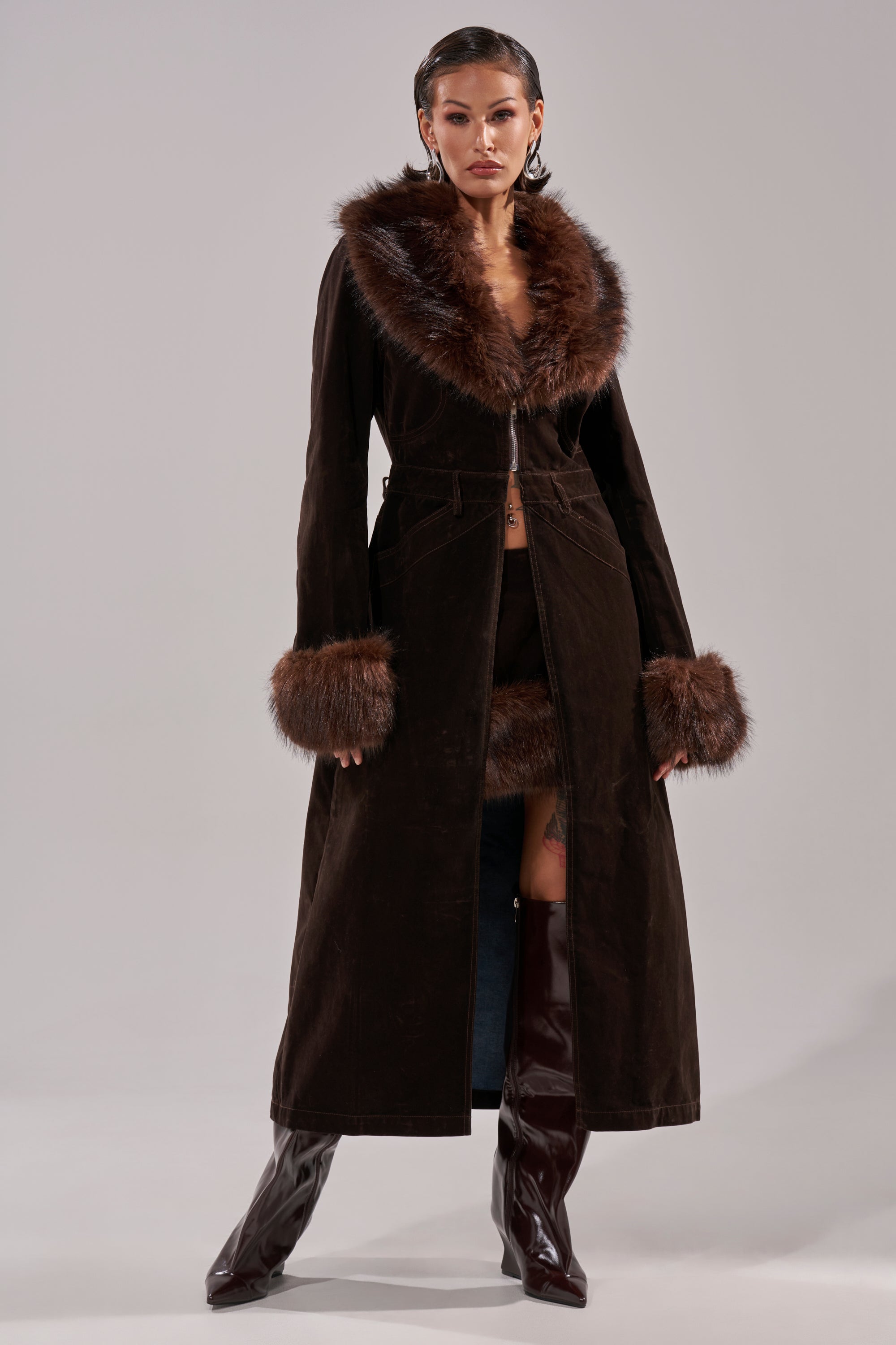 WILD SIDE VELVET DENIM TRENCH – AKIRA