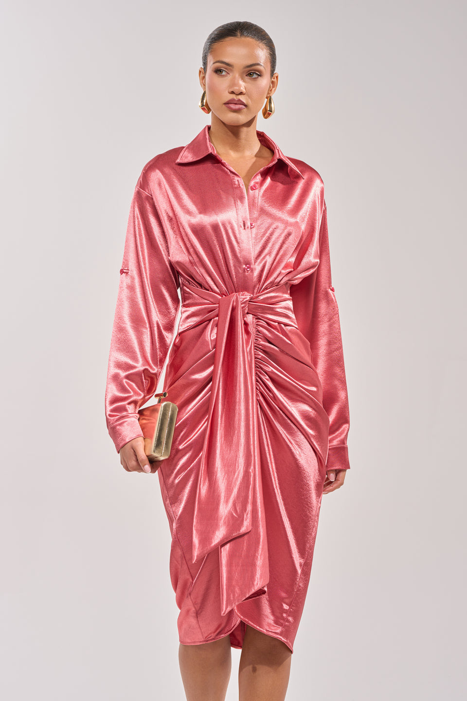 satin love midi dress Lulus | Orange Satin Cowl Back Midi Slip Dress | Womens | Large (Available in S, M, XL)