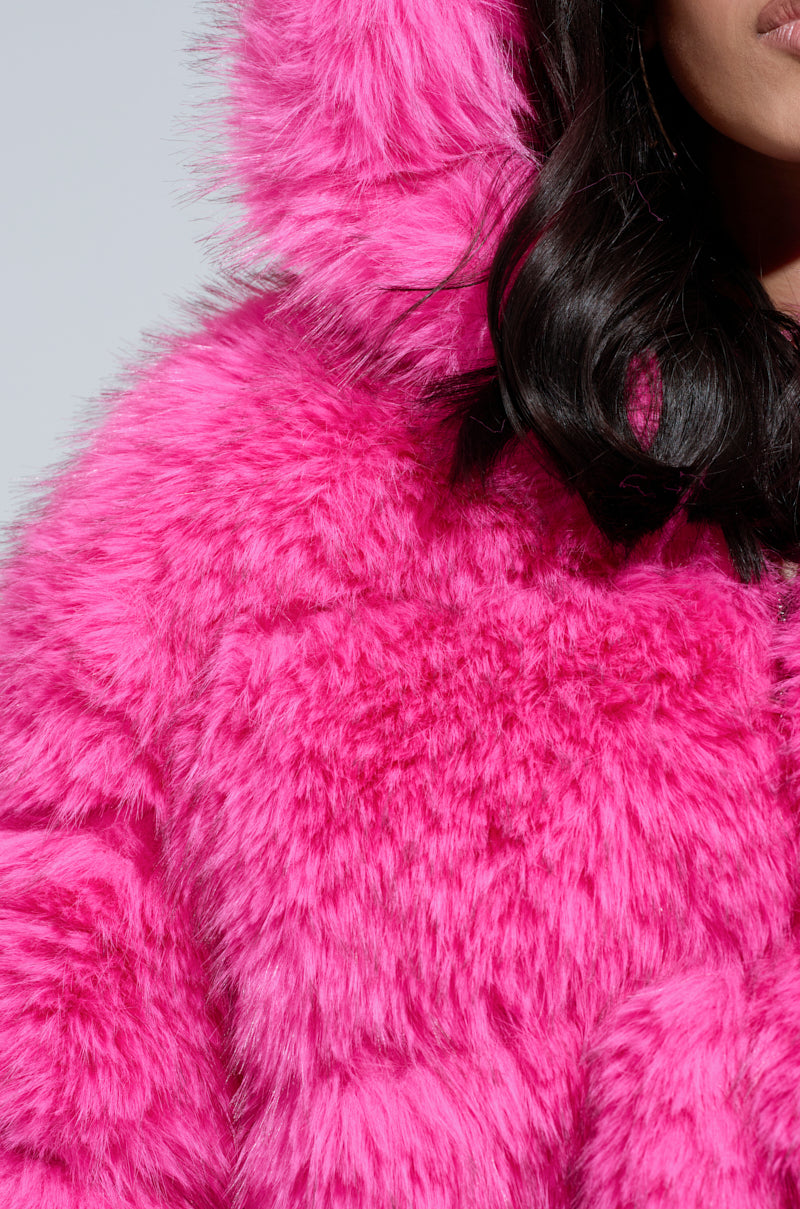 SABRINA HOODED FAUX FUR JACKET – AKIRA