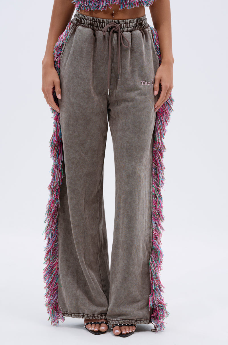 THE ONE WIDE LEG JOGGER WITH FRINGE – AKIRA