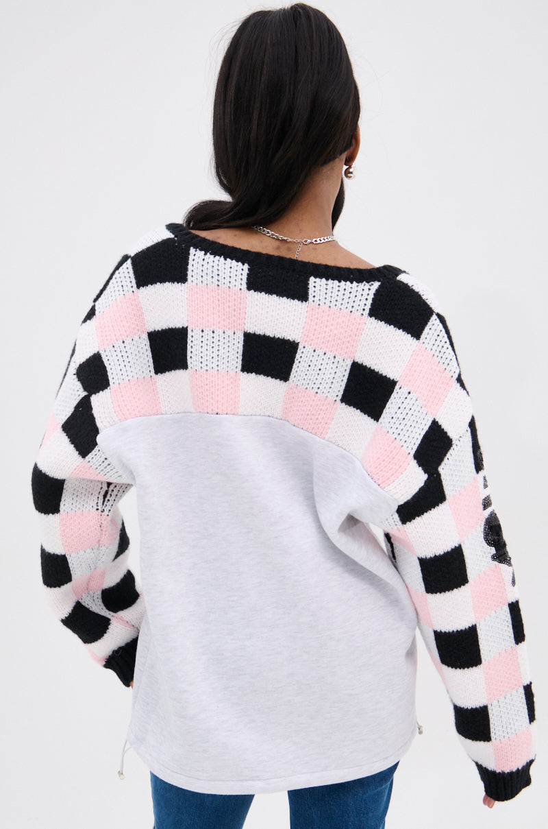 42 SEQUIN PATCHWORK SWEATER – AKIRA