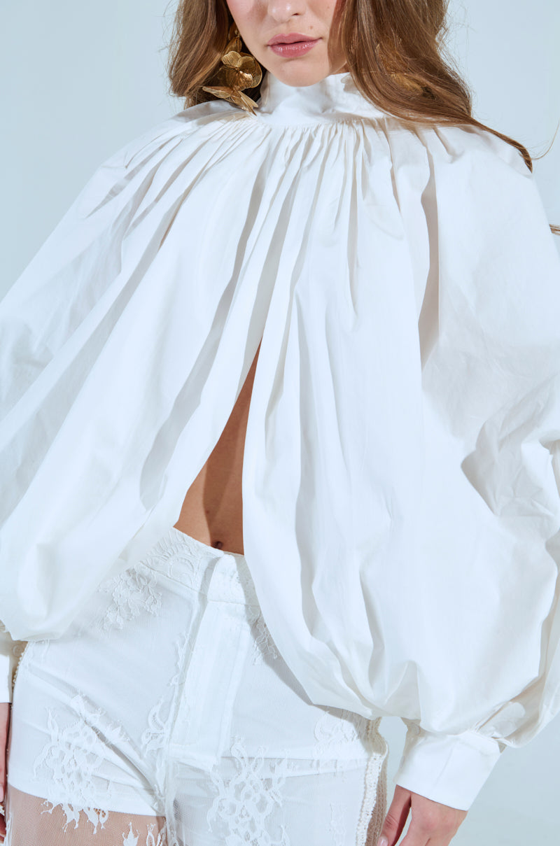 MASTERPIECE WHITE PUFF LONG SLEEVE TOP – AKIRA