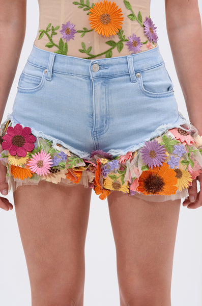 VIVI FLORAL DENIM SHORT – AKIRA