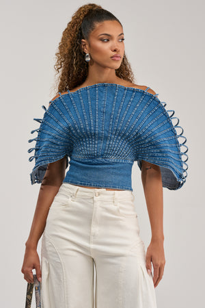 DENIM ON DENIM BLOUSE – AKIRA