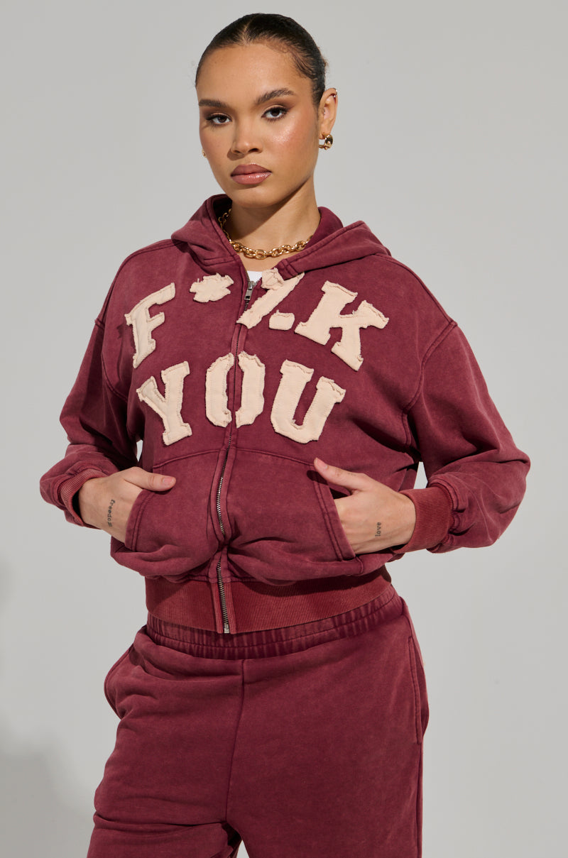 【COSYHARU】Mali Dark Red Lettering Sweatshirt Twelve Symbols Warriors Hoodie Red – ShopAA