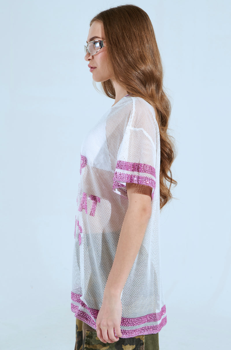 トップス MASU/ANGEL MESH GAME T-SHIRT - PINK MASU/ANGEL MESH GAME T-SHIRT - PINK