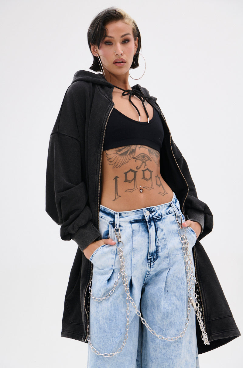 BELIEVE WHAT YOU HEARD OVERSIZED ZIP UP SWEATSHIRT – AKIRA