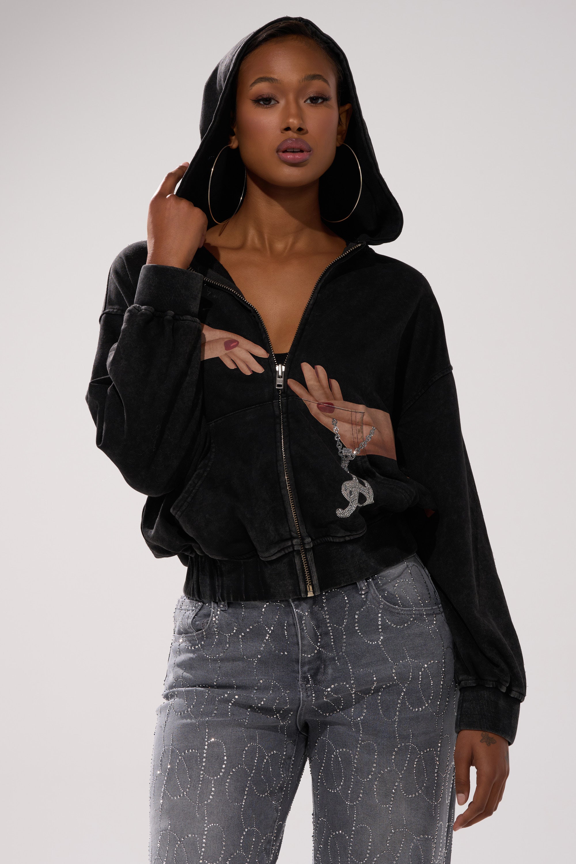 GRAB MY HAND ZIP UP SWEATSHIRT – AKIRA