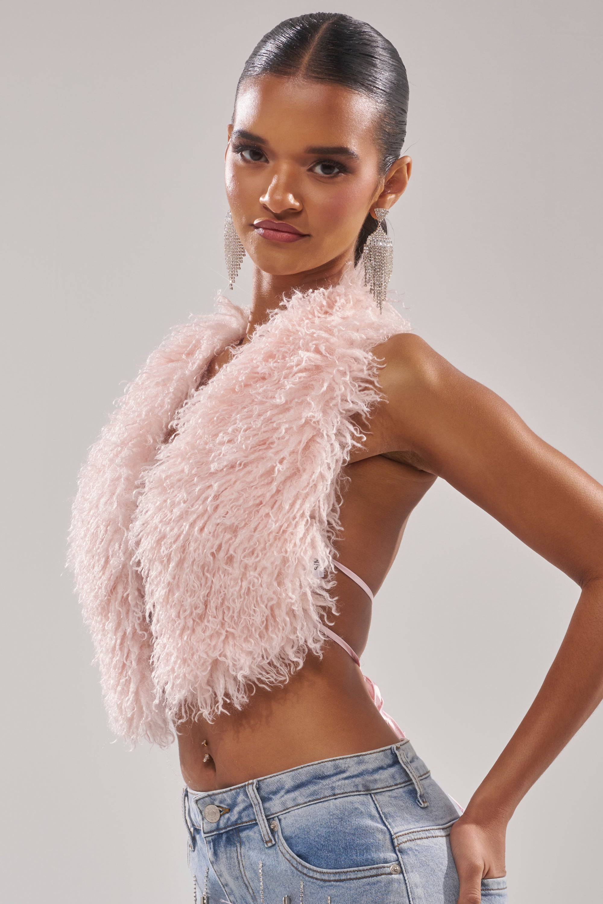 ACT UP FUR BLOUSE – AKIRA