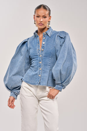 JULIANA DENIM BLOUSE – AKIRA