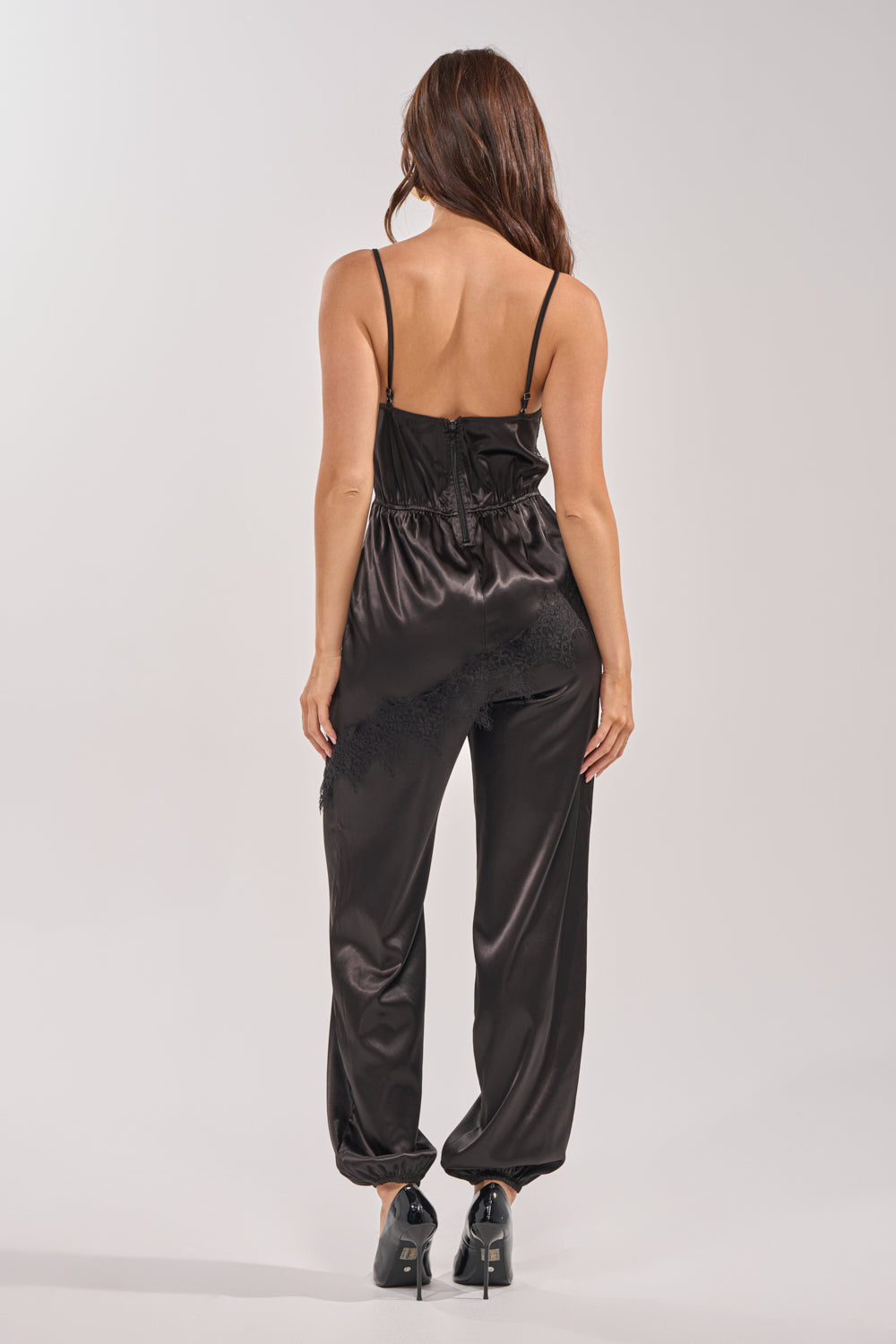 MIDNIGHT MUSE LACE SATIN JUMPSUIT – AKIRA