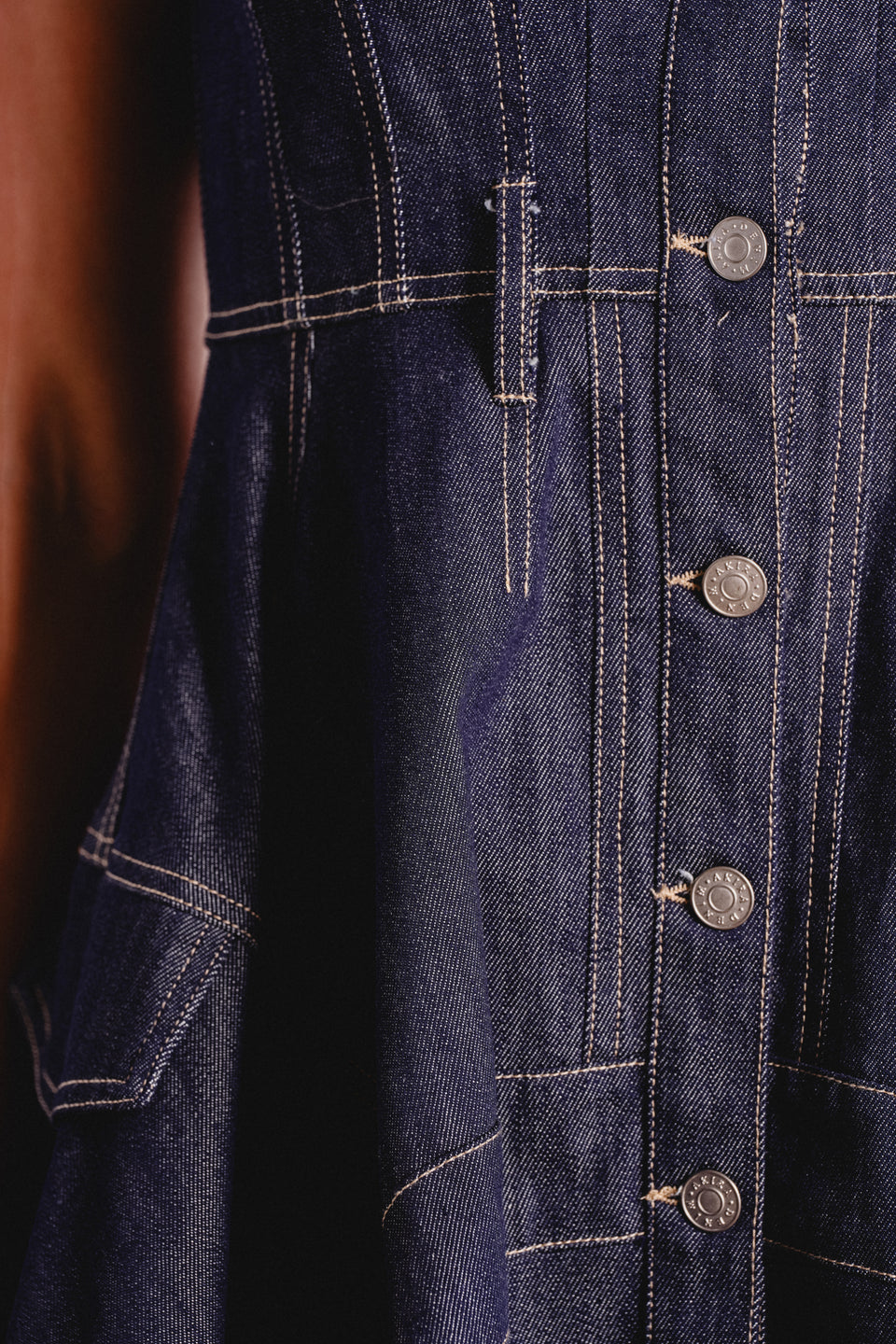 denim button dress AKIRA Madeline Button Up Denim Midi Dress