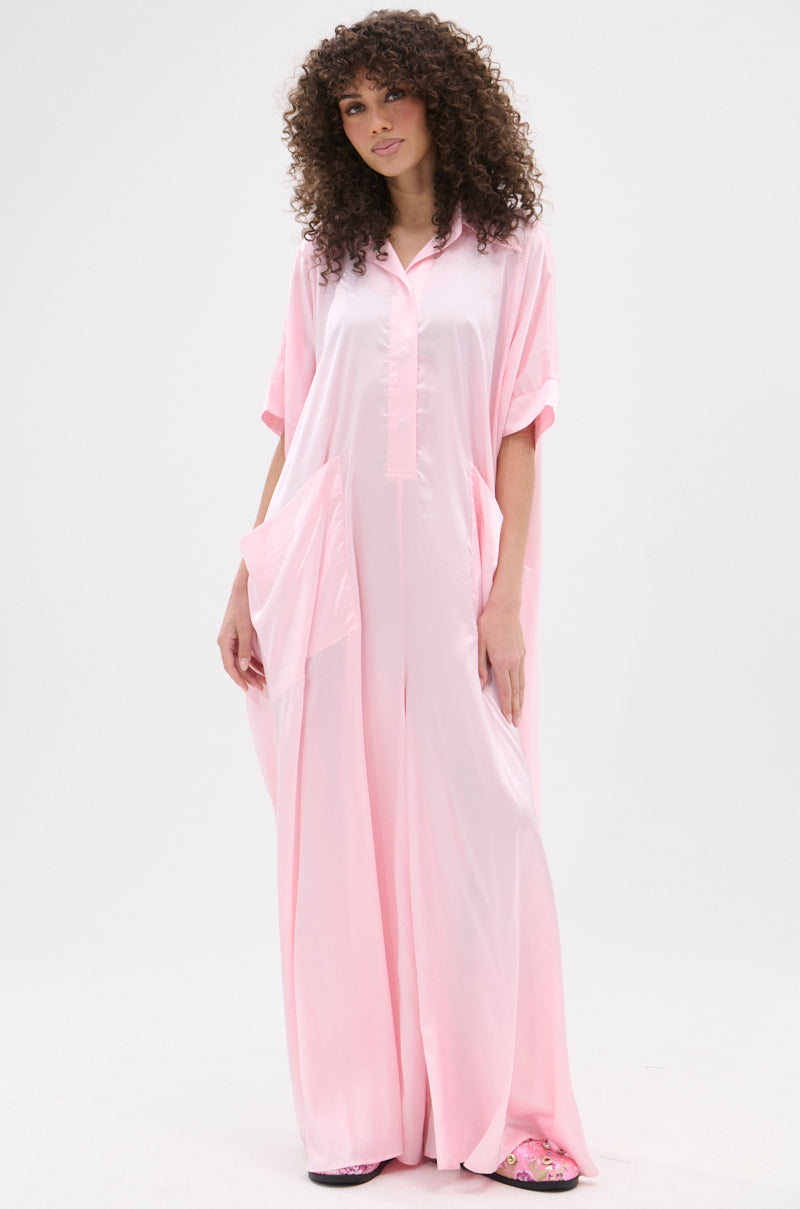 SHE'S RICH OVERSIZED SATIN JUMPSUIT IN LIGHT PINK – AKIRA SHE'S RICH OVERSIZED SATIN JUMPSUIT IN LIGHT PINK – AKIRA