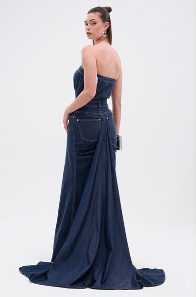 LUNA DENIM MAXI DRESS – AKIRA