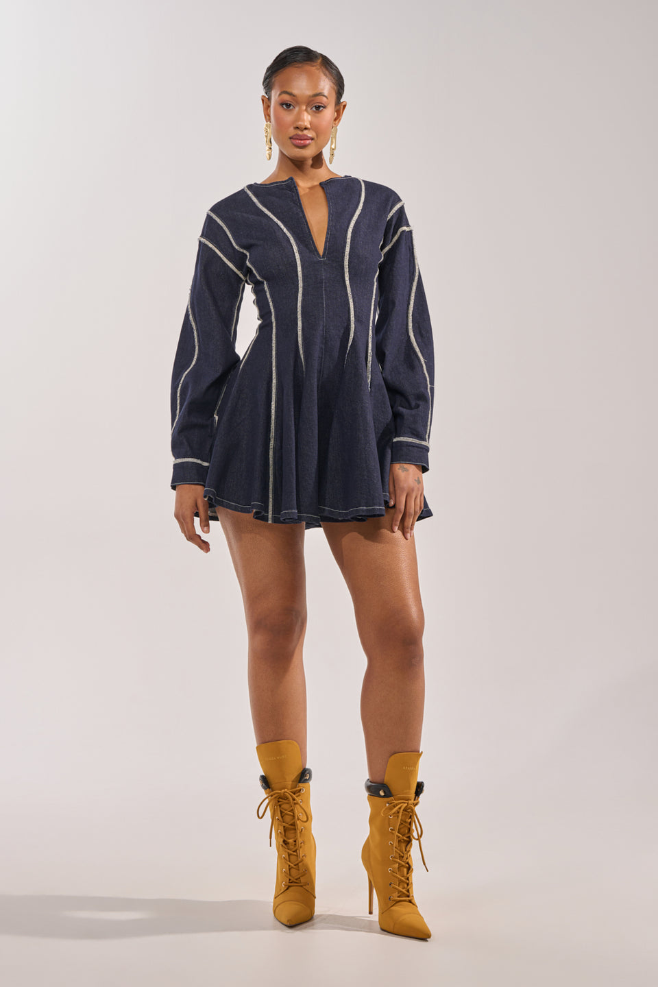 AKIRA Playdate Denim Mini Dress