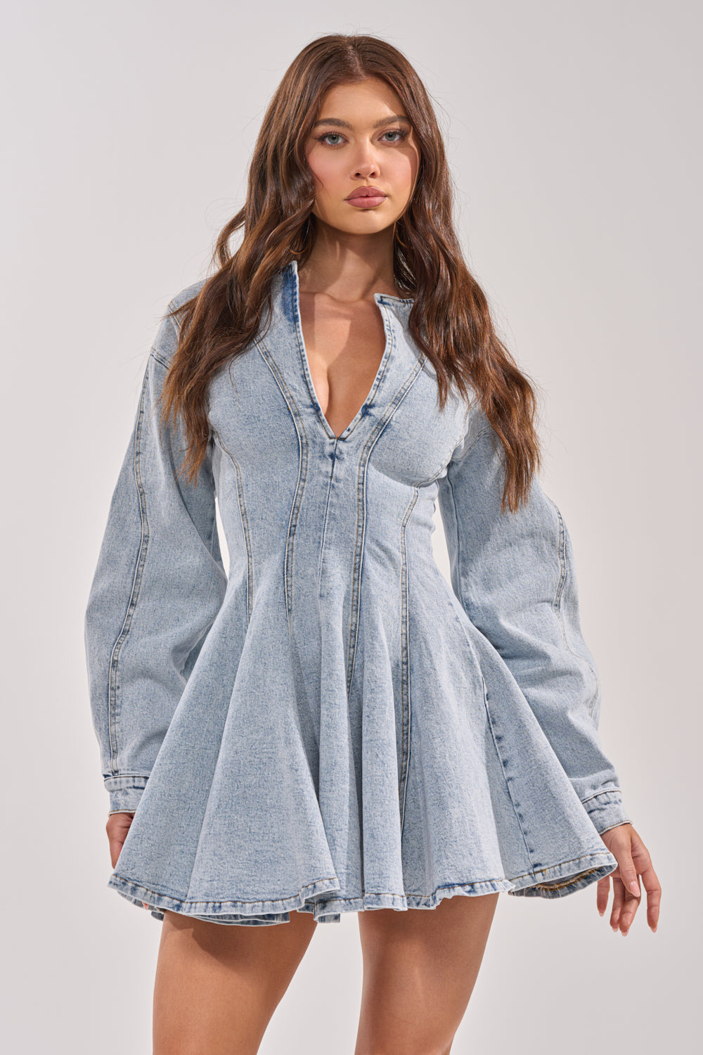 Akira All About My Business Denim Mini Dress | Size XL Akira All About My Business Denim Mini Dress | Size XL