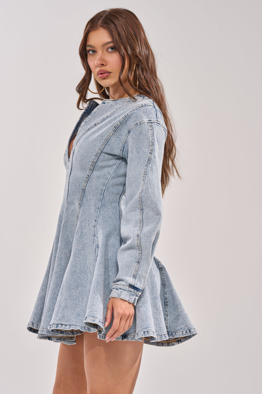 Akira All About My Business Denim Mini Dress | Size XL Akira All About My Business Denim Mini Dress | Size XL