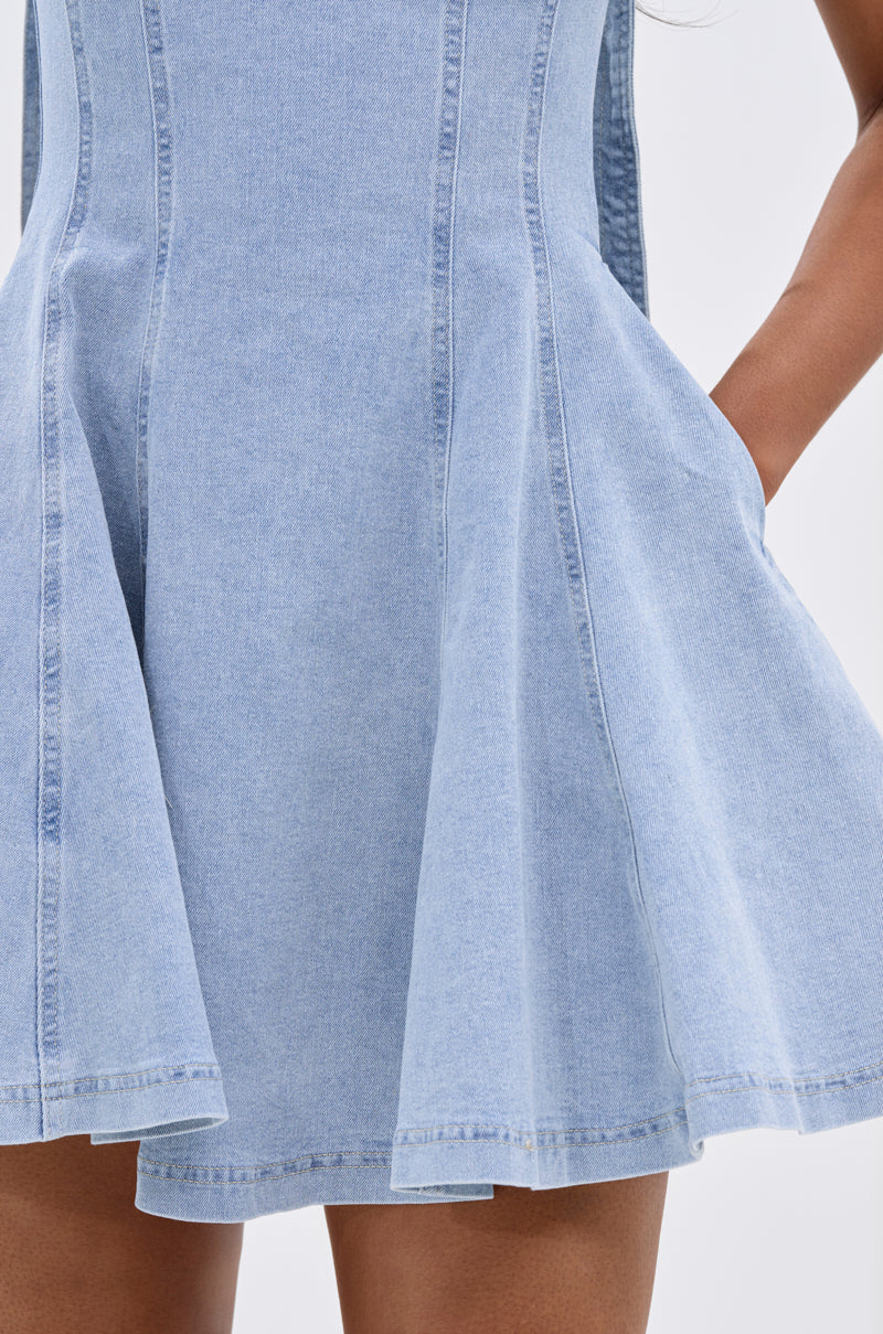 JOANNA DENIM MINI DRESS AKIRA JOANNA DENIM MINI DRESS AKIRA