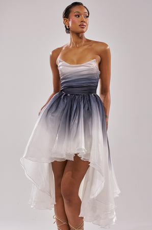white to blue ombre dress Blue Gradient-Color Glitter Sequins Prom Dresses, A-Line Off-The-Shoul