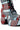 Close-up of the AZALEA WANG JULIEN BLUE MULTI CHUNKY BOOTIE, highlighting its vibrant plaid textile upper with red, blue, and black checkered pattern, black laces, and thick textured sole.