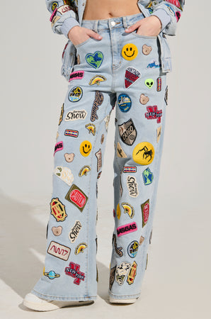 AUSTIN WIDE LEG PATCH DENIM – AKIRA