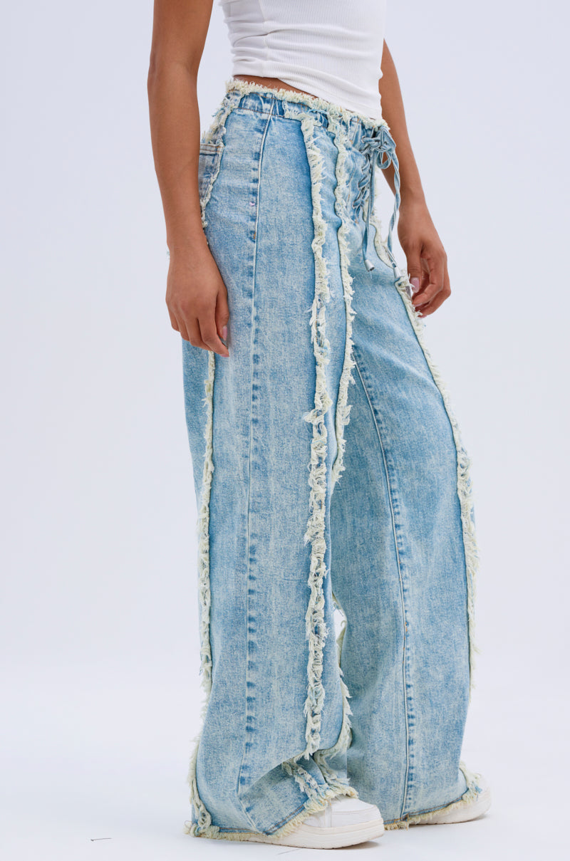 未使用級　EFFECTEN Lace up denim shirts pants 2024Spring] EFFECTEN / Lace up denim shirts – utility