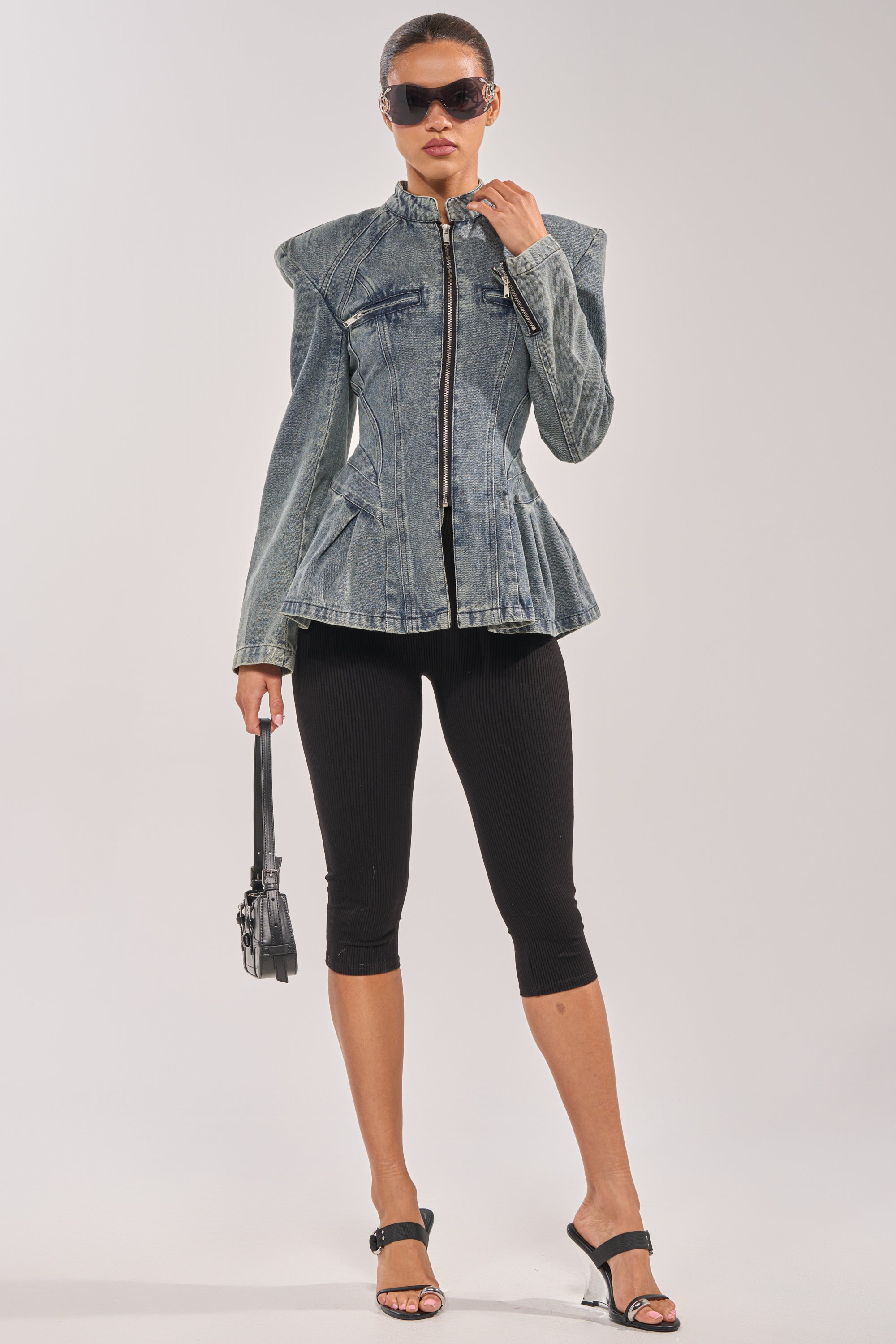 MALLORCA PEPLUM DENIM JACKET – AKIRA
