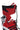 The AZALEA WANG KANEY RED SPORT 2-1 BOOT is depicted as a single high-top sneaker in red and black with black laces. This shoe boasts a high ankle cuff accented in black and white, along with a unique and stylish design. The upper part of the boot features multiple eyelets for lacing and showcases a layered look with contrasting colors.