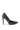 The AZALEA WANG KASHIE BLACK STILETTO PUMP, featuring a pointed toe, adorned with silver spikes and crafted with a faux leather upper, is displayed against a white background.