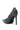 The AZALEA WANG KASHIE BLACK STILETTO PUMP features a pointed toe and a faux leather upper, embellished with silver spikes across its glossy surface. Its sleek design exudes a bold and edgy appearance.