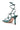 Introducing the AZALEA WANG KAYLIN GREEN SNAKE SANDAL, a stunning high-heeled shoe featuring green snake-print straps and a slender stiletto heel. This design showcases multiple thin straps that elegantly cross over the foot and wrap around the ankle. The chic look is completed with a light beige sole, offering a graceful view from the back at an angle.