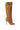 Step out in style with the AZALEA WANG KAZUKI TAN SLOUCHY SUEDE OPEN TOE BOOT—knee-high, tan faux suede, stiletto heel, front seam, and metallic buttons for a chic finish.