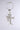 The CROSS CHARM EARRING is rhinestone-embellished with two intricately designed interlocking crosses adorned with small clear gemstones against a neutral background.