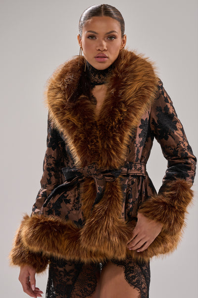 KENZY FUR TRIM MOTO IN JACQUARD – AKIRA