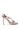 Meet the AZALEA WANG LAMIUM ROSE GOLD LEAF SANDAL, crafted with vegan leather in a metallic rose gold finish and adorned with leaf motifs. It features a clear front strap, open toe design, and a slender stiletto heel for an exquisite look.