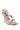 The AZALEA WANG LAMIUM ROSE GOLD LEAF SANDAL boasts clear straps and metallic leaf details, enhanced by a slim stiletto heel. Made from vegan leather, it perfectly marries modern allure with timeless elegance.