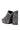 The AKIRA LAMONT SNAKE SANDAL CHUNKY PLATFORM is a chunky, high-heeled mule made of faux leather in a gray and black snakeskin pattern, shown from the back and side.