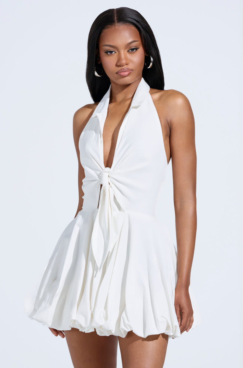 LORRAINE TIE FRONT MINI DRESS AKIRA LORRAINE TIE FRONT MINI DRESS AKIRA