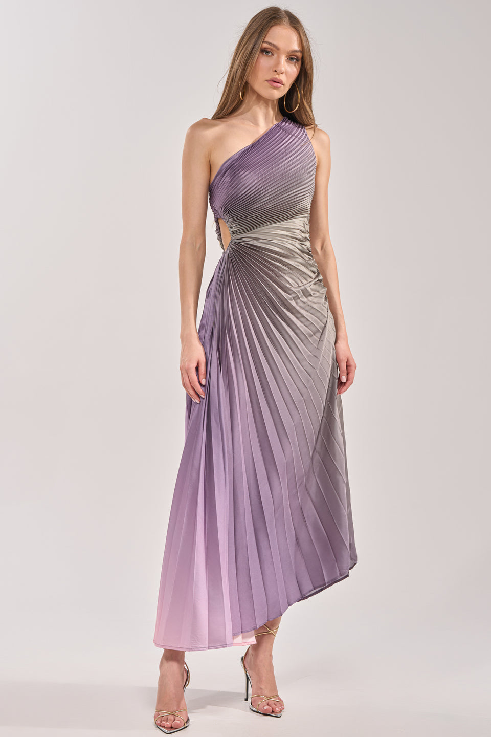 purple and grey maxi dress Long Sleeve Embellished Mesh Maxi Dress Purple