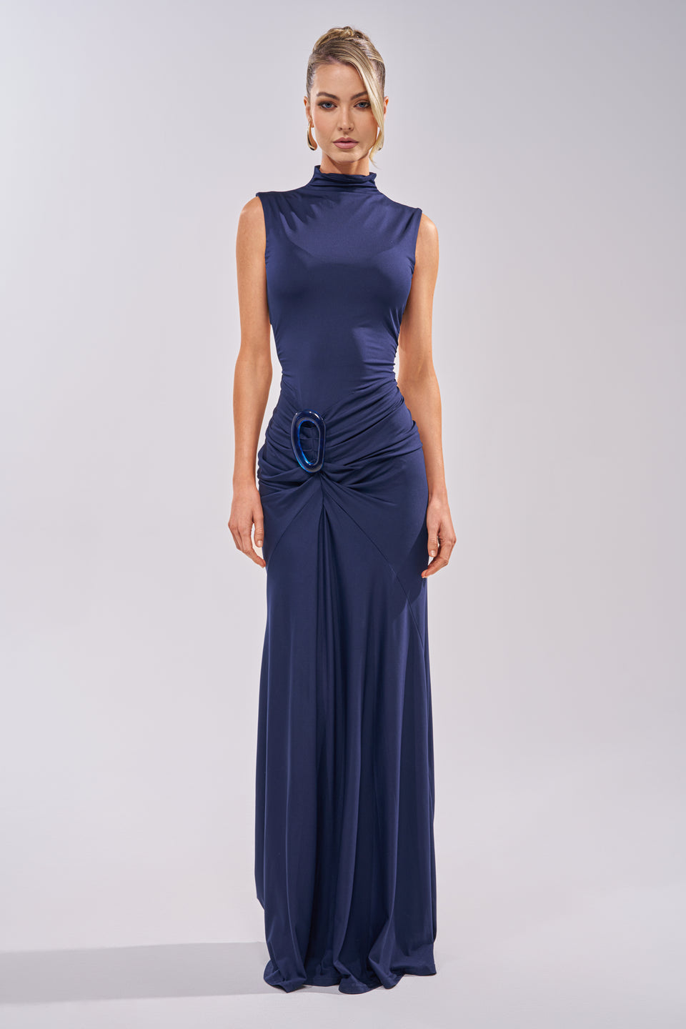 navy maxi formal dress BE MY DATE BODYCON MAXI DRESS IN NAVY – AKIRA