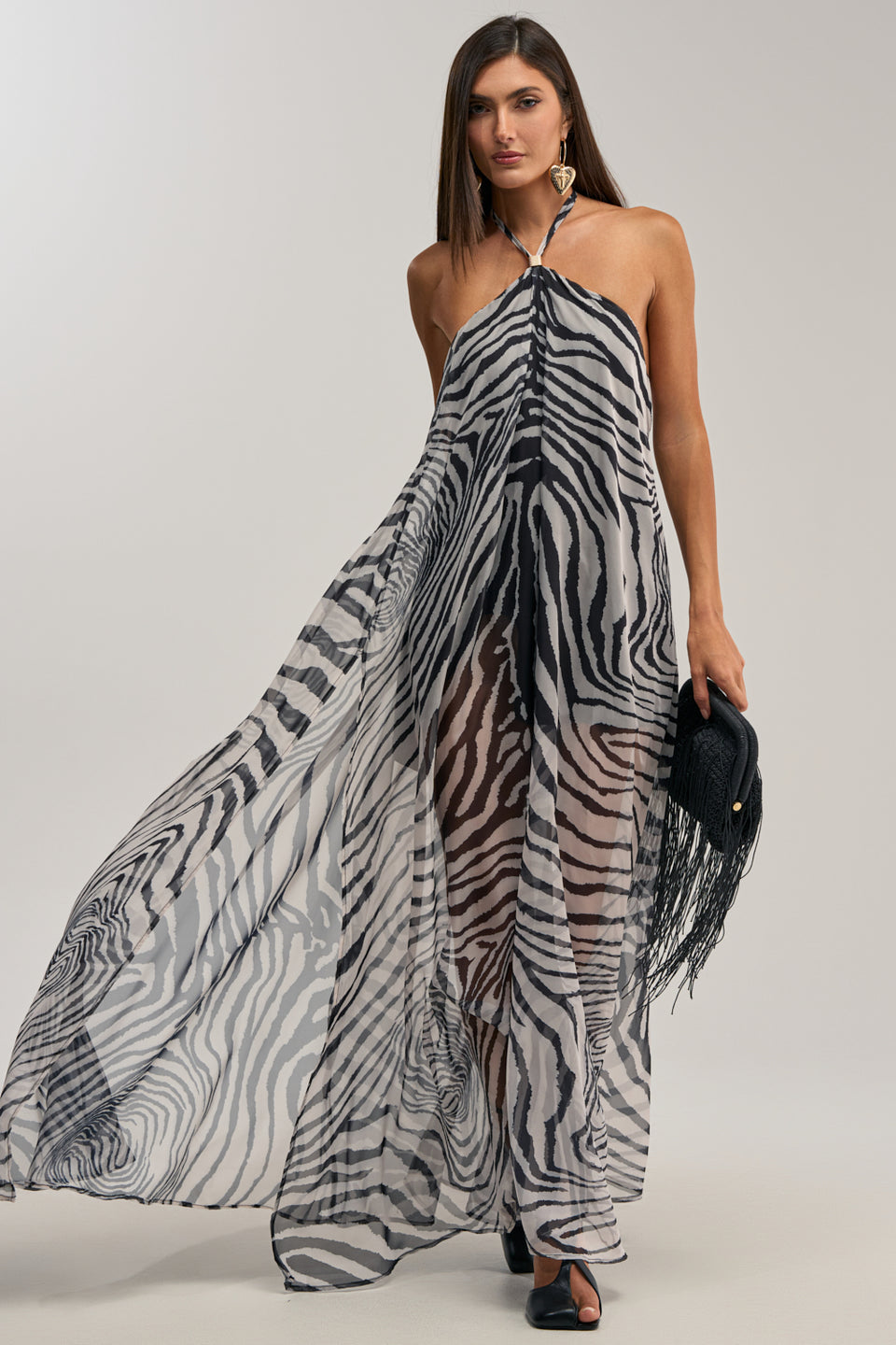 zebra chiffon dress BLUMARINE
