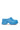 The AZALEA WANG LEESHA BLUE PONY HAIR CHUNKY CLOG features a unique, sculpted flatform sole and a textured, fur-like blue surface, shown as a single shoe on a white background.