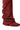 Close-up of the AZALEA WANG LETTICE Burgundy Faux Suede Western Boot, a slouchy, knee-high style with a pointed toe, low heel, and soft, gathered texture around the leg and ankle.