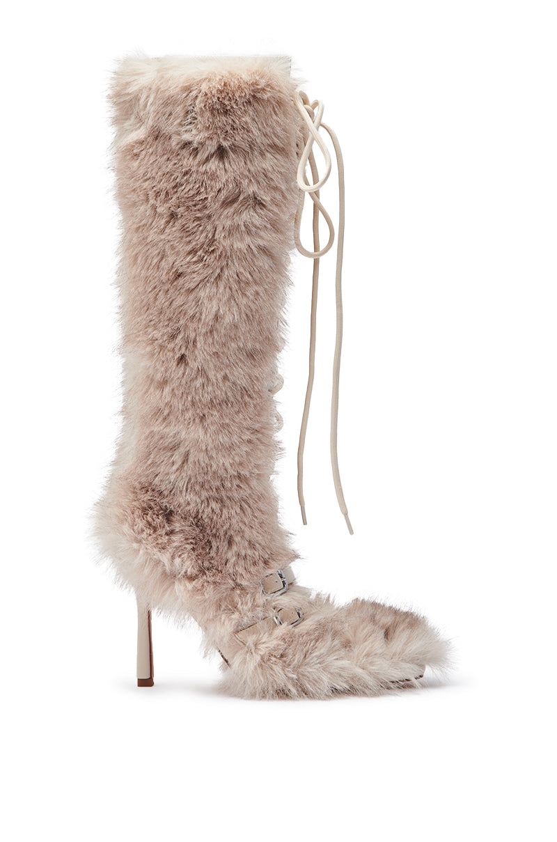 【PORTERNA】Obel Lace-Up Fur Boots Amazon.com: ZHENAIYISHENG Furry Faux Fur Boots for Women