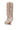 The AZALEA WANG LOURDANNE IVORY FUR LACE UP BOOT is a tall, ivory faux fur boot with a high stiletto heel, side zipper, and lace-up design, shown from a rear side angle against a white background.