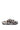 The AZALEA WANG LOVING LEOPARD SANDAL is showcased as a single fuzzy slipper with a faux fur upper in a leopard print design, incorporating shades of black, brown, and cream, all set against a white background.