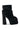 The AZALEA WANG LYSANDRA BLACK BOOTIE is a black suede platform ankle boot with a high block heel, featuring a slouched design, rounded toe, and soft, plush texture.