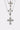The CROSS MY HEART NECKLACE features three layered chains, each with an ornate cross pendant showcasing intricate designs, displayed on a plain white background.