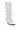 The AZALEA WANG MADLOCK WHITE EMBELLISHED WESTERN BOOT is a tall, slouchy white leather Western boot featuring a pointed toe, low angled heel, and silver studs and grommets for an authentic Rhinestone Cowgirl style.